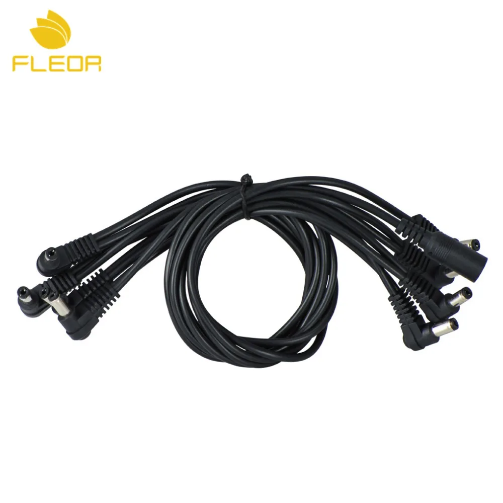 Buy FLEOR Black 8 Way Daisy Chain Cable Guitar Effect