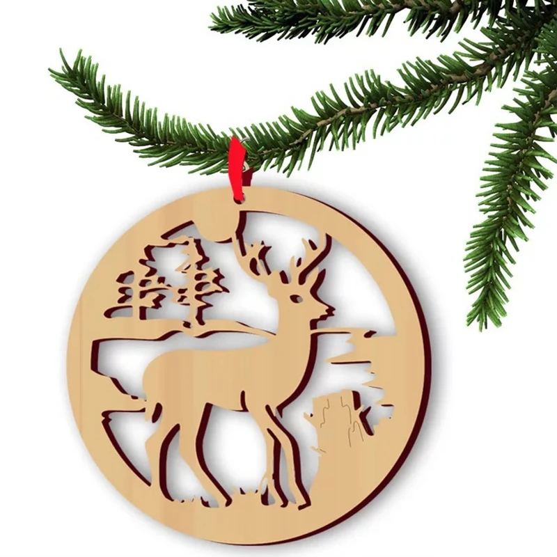 laser cutting small wood craft christmas tree ornamentsin Pendant