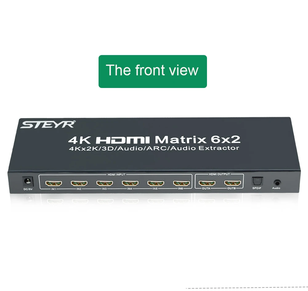 EMK 6x2 HDMI ТВ матрица 6 вход 2 Выход коммутатор сплиттер 1.3b 1,4 в Поддержка 3840x2160 30 Гц 3D 4K x 2K Аудио ИК пульт дистанционного управления