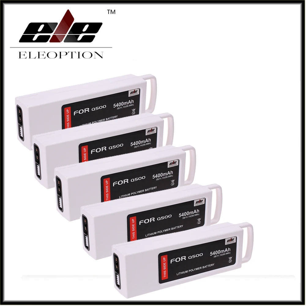 

5x Eleoption 5400mAh LiPo 4K 3S 11.1V 3C LiPo Battery for Q500, Q500+ And Q500 Quadcopter