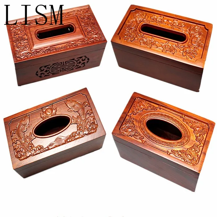 Household items Wooden tissue box Hand-painted pattern Living room Desktop Tissue box/ Tissue tube Household storage accessories