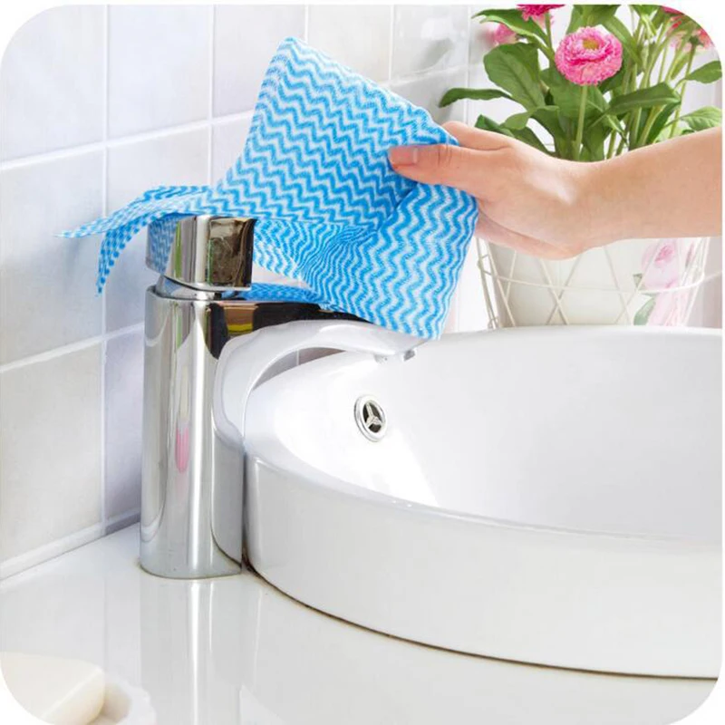 

Tableware Rag Household Cleaning Towel Dry Roll Paper Non-woven Fabric Tissue Disposable Kitchen Dust Water Stains Dish Cloth