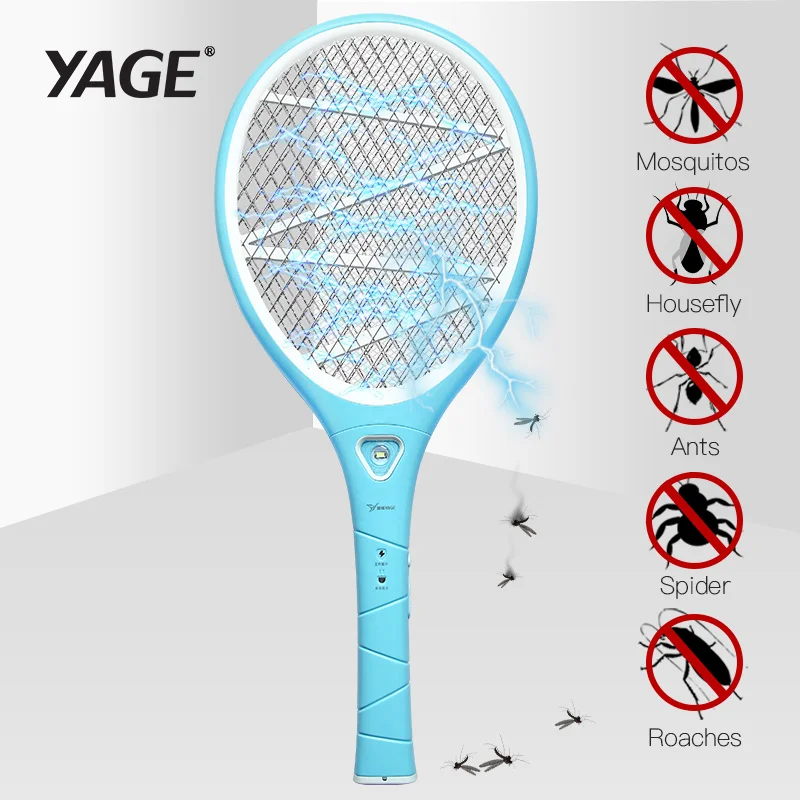 

YAGE Pest Control Electric Mosquito Swatter Mosquito Killers Bug Zapper Reject Racket Trap 2200V Electric Shock 400mAh Battery