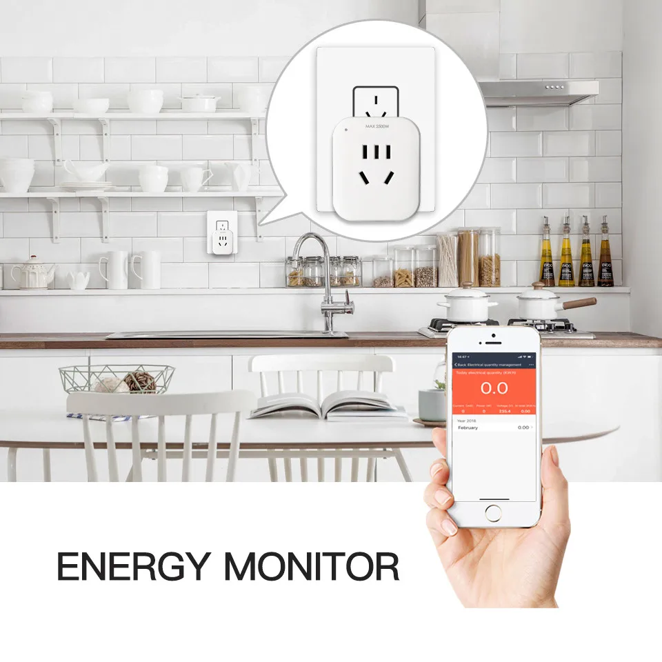 WiFi умная розетка с разъемом AU Plug мобильное приложение дистанционное управление работа с Amazon Alexa Google Home Energy Monitor не требуется концентратор