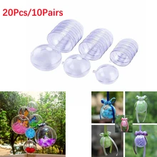 Décor de noël eid mubarak, lot de 20 pièces/10 paires, boule de décoration pour la maison, en plastique Transparent, décoration, coffret cadeau