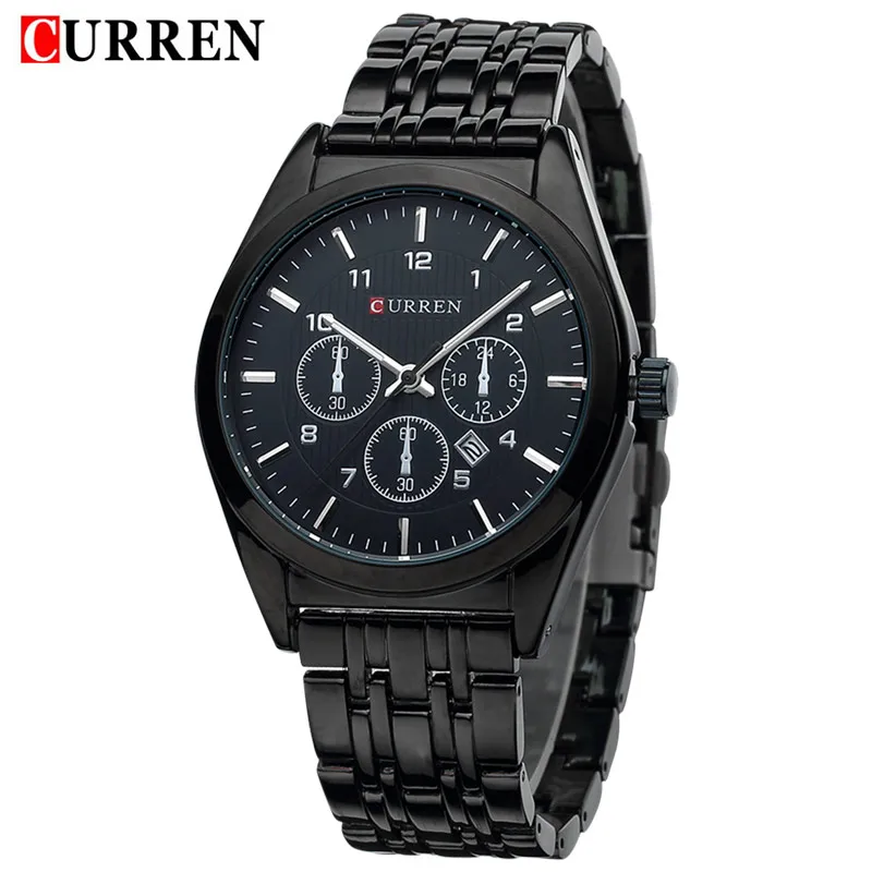 

CURREN brand design new 2016 sport cool steel clock quality military man male luxury gift wrist quart business army watch 8134