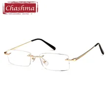 Бренд Chashma, маленькие женские и мужские очки для глаз, качественные дизайнерские оправы без оправы, рамка из сплава, прозрачное стекло для чтения, стекло es с чехлом