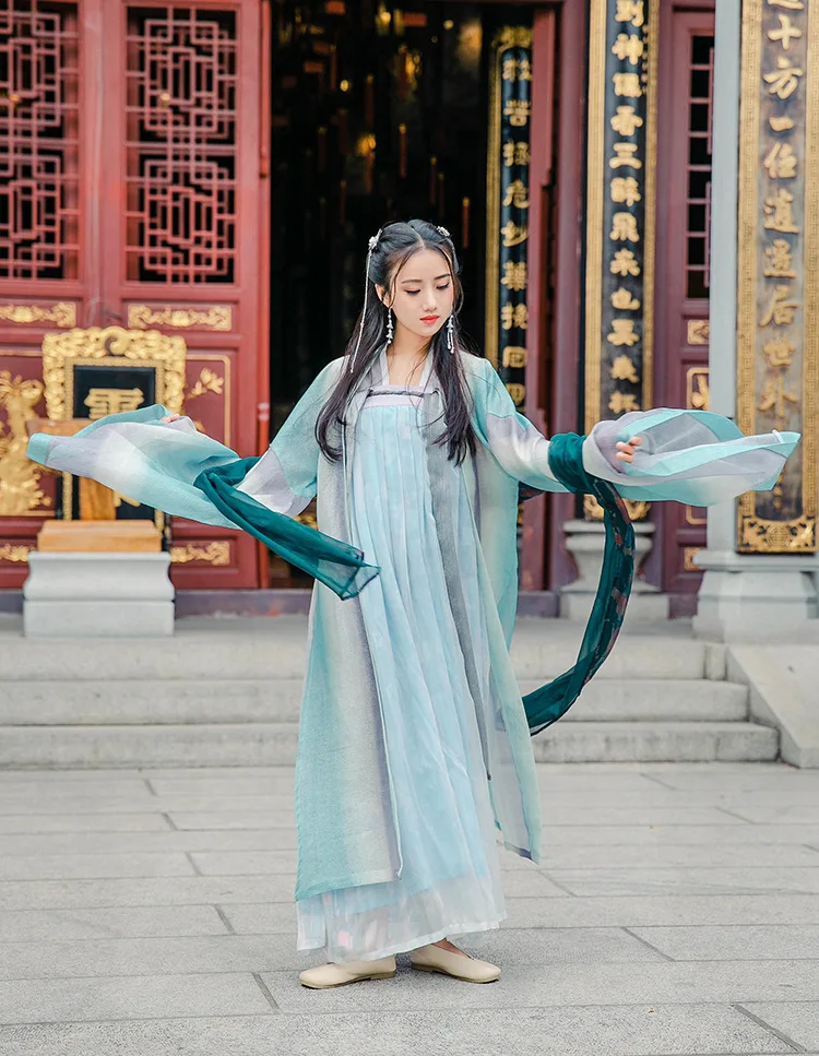 Moonrise Changge-красивое женское платье Hanfu Ruqun в китайском традиционном стиле, винтажное Пышное Платье, комплект из 5 предметов, сказочное платье Kei