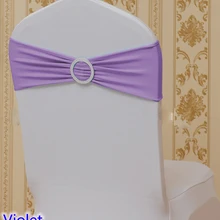Фиолетовый цвет стулья створки с круглой пряжки для стульев спандекс группа лайкра створки галстук-бабочка Свадебные украшения