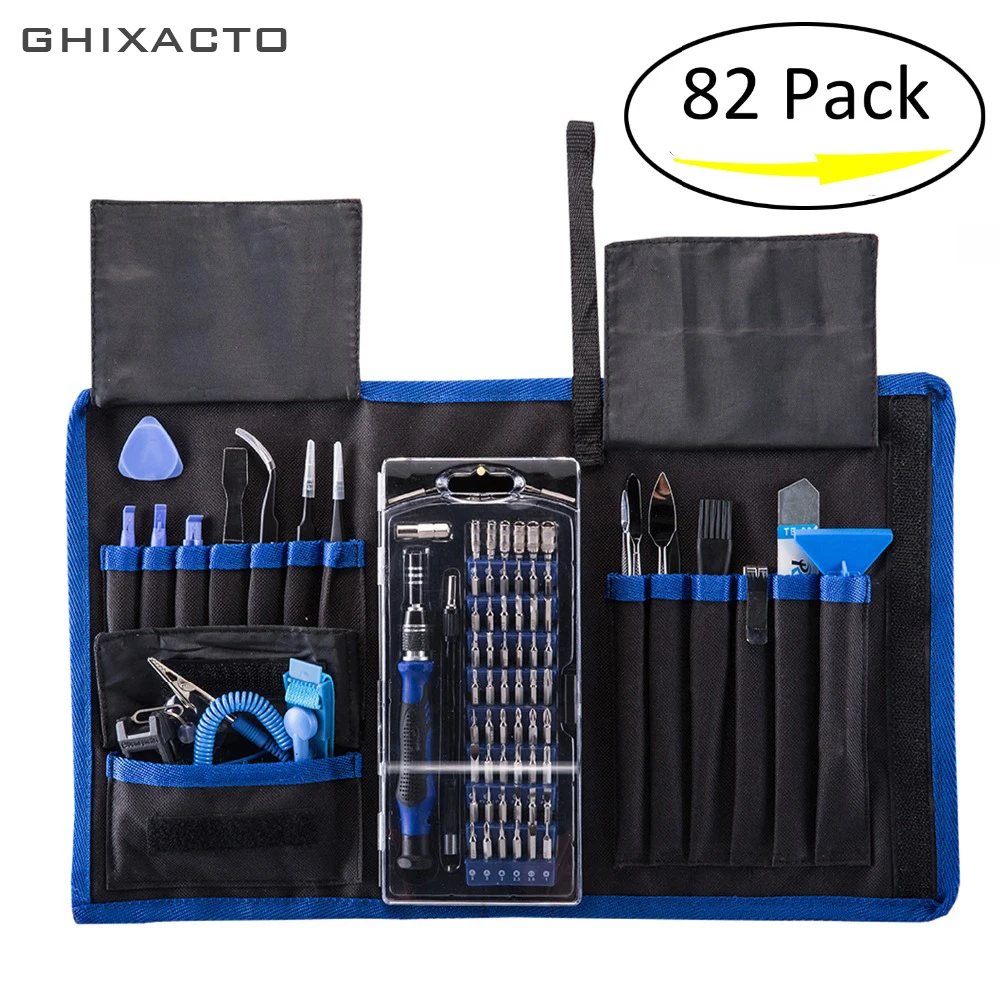 GHIXACTO 82 in 1 Precision Screwdriver set with 57 Bit Magnetic Driver Kit Hand Tools for Phone Electronics Pad Repair Tool Kit GHIXACTO 82 in 1 Precision Screwdriver set with 57 Bit Magnetic Driver Kit Hand Tools for Phone Electronics Pad Repair Tool Kit