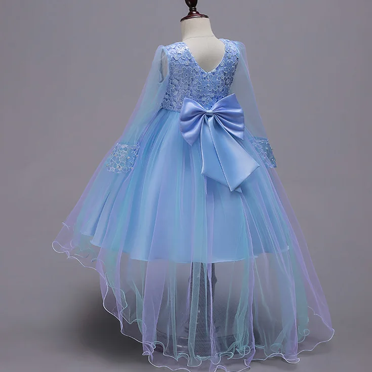 5310 с сетчатыми рукавами кружевное платье принцессы вечерние платья для маленьких девочек Детские платья для девочек ночная рубашка