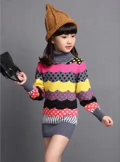 Сезон зима кардиган свитер Обувь для девочек Корейский pull FILLE тонкий трикотаж пальто длинный свитер водолазка для Обувь для девочек - Цвет: gray brown high neck