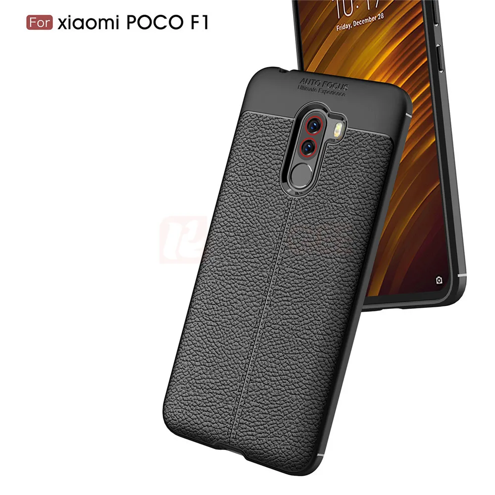 Чехол pocophone f1 для Xiaomi pocophone f1 чехол силиконовый бампер мягкий кожаный из ТПУ текстура задняя крышка для poco f1 чехол для poco f 1