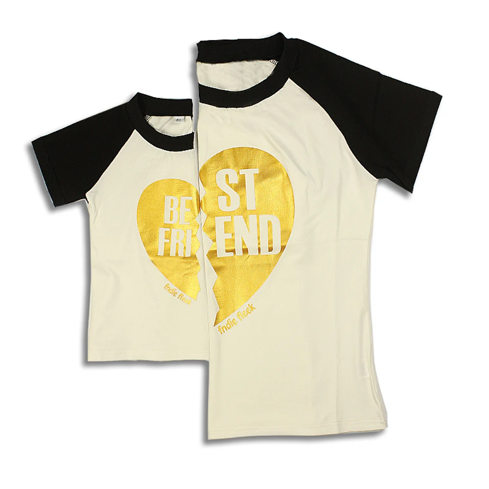Лучшие друзья, футболка, летняя Одинаковая одежда для семьи, одежда, топы с короткими рукавами, футболки для женщин, популярные хлопковые футболки