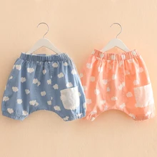 Розничная, летние повседневные стильные шорты для девочек Детские хлопковые шорты Популярные штаны с принтом Пляжные штаны детские штаны Гарун