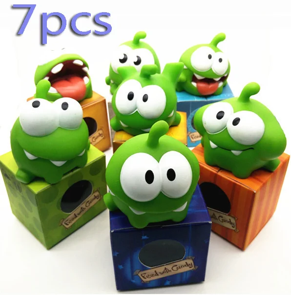 7 шт./лот см om nom Frog Cut веревка фигурка игрушки со звуком Новый в коробке лидер