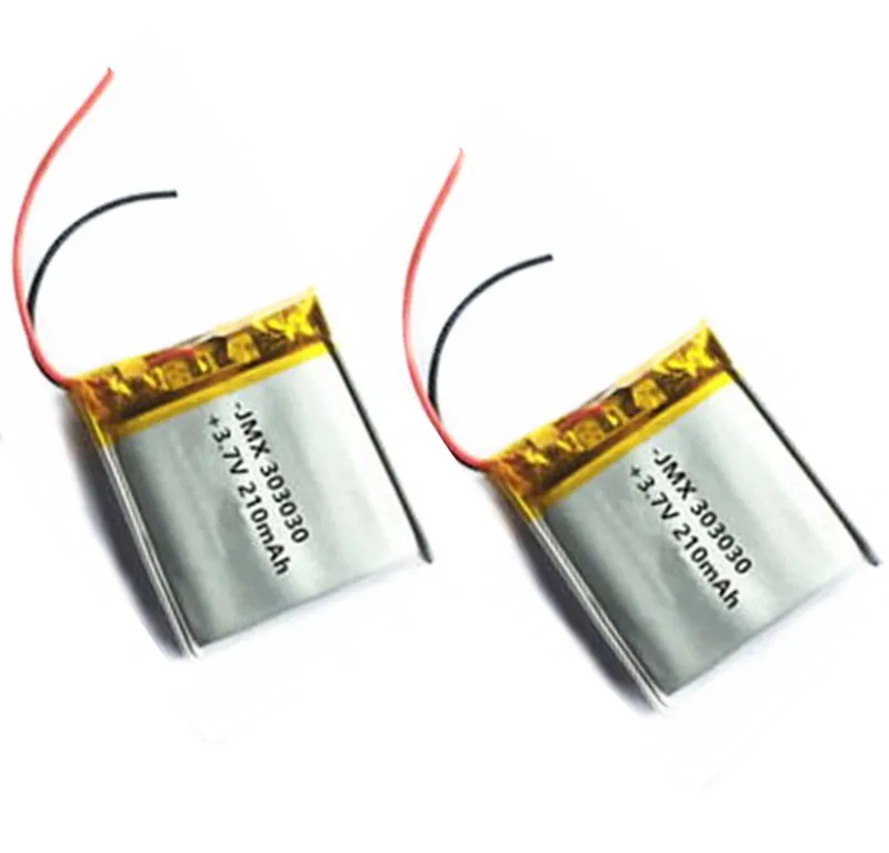 Free Shipping 2pcs 3.7V 210mAh 303030 Polymer lithium Li-ion battery for voice recorder pen smartband smart watchbluetooth.mp3 |
