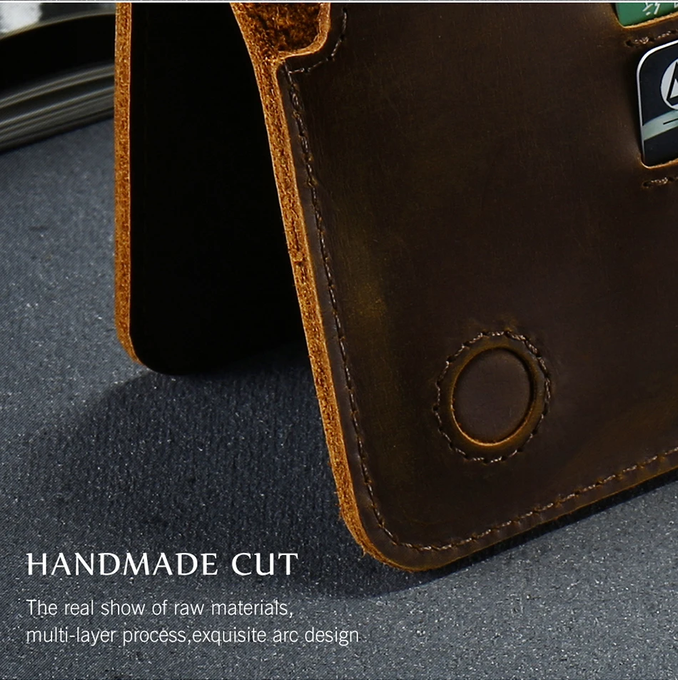 CASESHIP Phone Bag Case 5.5 inch Mobile Phone Universal Geniune Leather Wallet Pouch Card Holder Case For iPhone Samsung Galaxy (9)