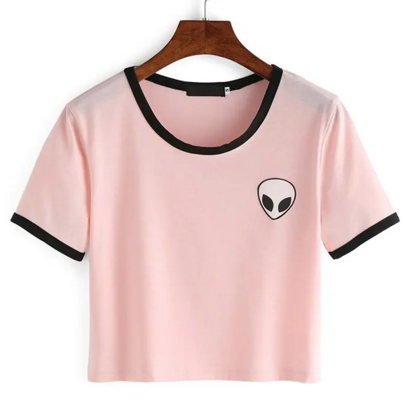 2018 Fashion 3d Cetak Alien Tanaman Top 