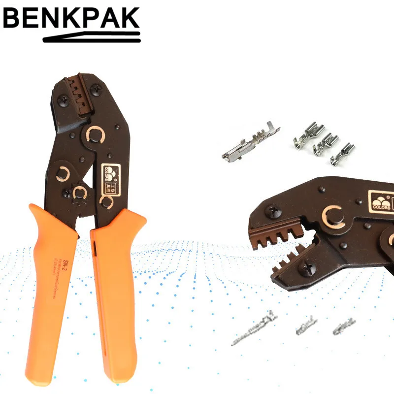 

SN-2 Ratcheting Wire Crimping Plier Tools for Insulated Terminals and Butt Connectors Crimper, Mini European Style 23-13AWG