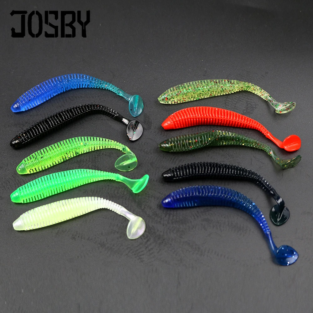 10Pcs WobblerJigg Floating worm T tail sub bait crank hook Soft Bait