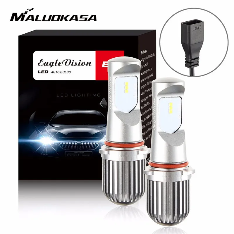 

MALUOKASA 2Pcs P13W Car Fog Bulbs Turn Running Light H8 H11 9005 HB3 9006 5202 HB4 CSP Chips 6000K White Auto LED Headlight