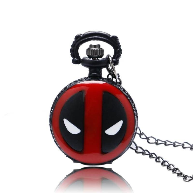 

Small Deadpool Relogios Pocket Quartz Necklace Watch P956
