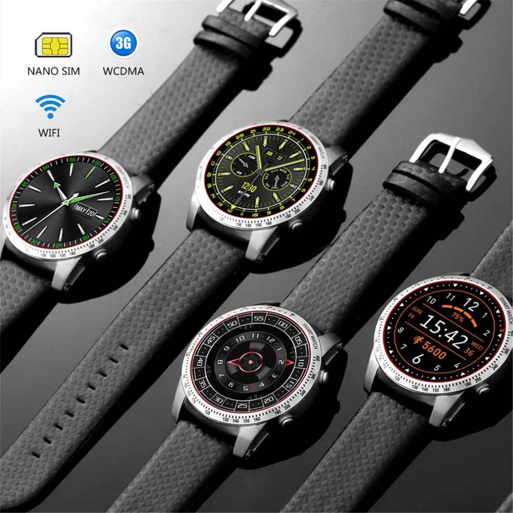 

Android System Smart Watch Heart Rate Measurement 8G Memory with Bluetooth Stainless Steel Leather Wristband Watch
