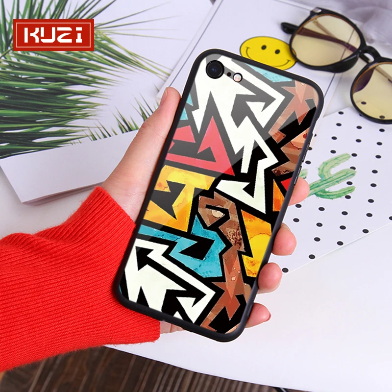 

KUZI Cartoon Phone Bag Case Pattern For iphone 7 XS MAX Case Soft Cover For iphone 6 6S 7 8 Plus iphone X XR Half Wrapped Case