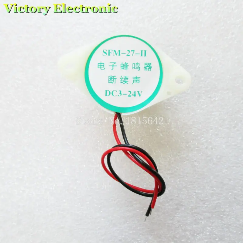 5PCS/LOT SFM-27 DC 3-24V 90DB Intermittent Beep Alarm Electronic Buzzer Sounder New DX | Электронные компоненты и