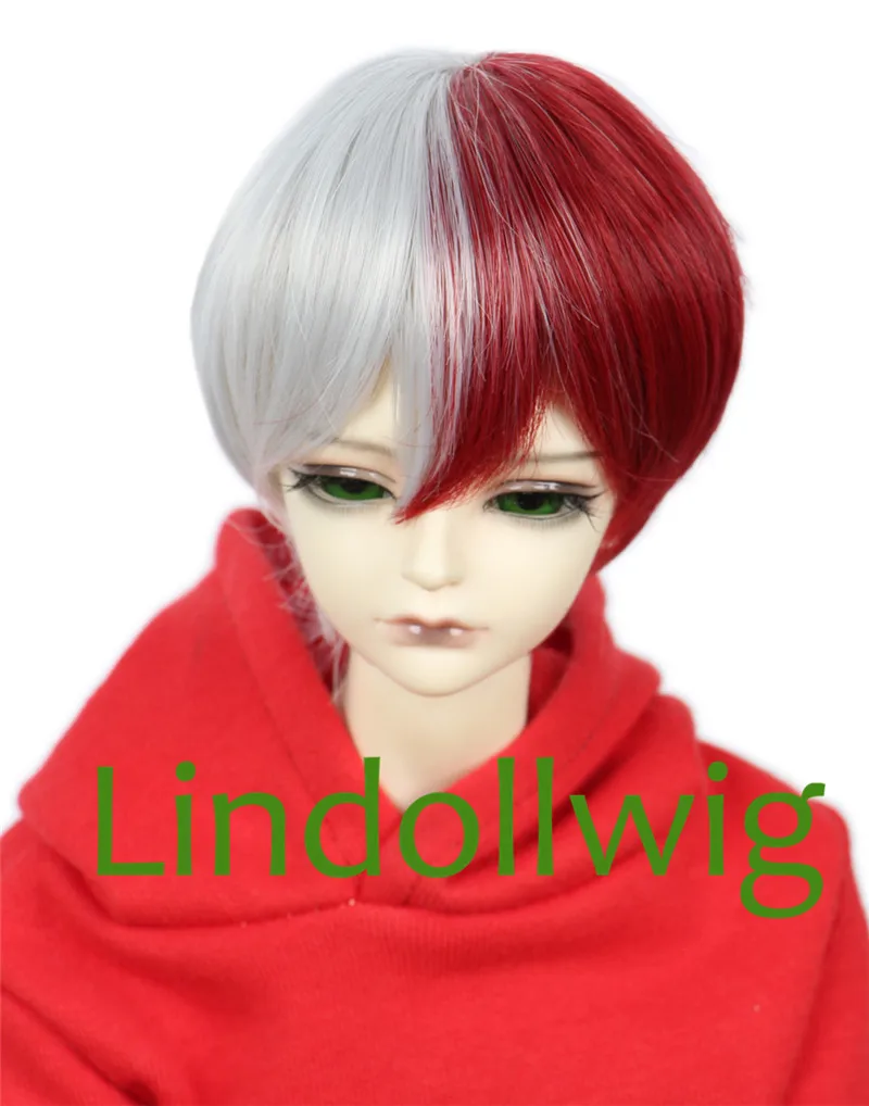 1/3 BJD парик Pullip Dal DD SD LUT Dollfie кукла 8 9 дюймов половина серебряный красный Todoroki