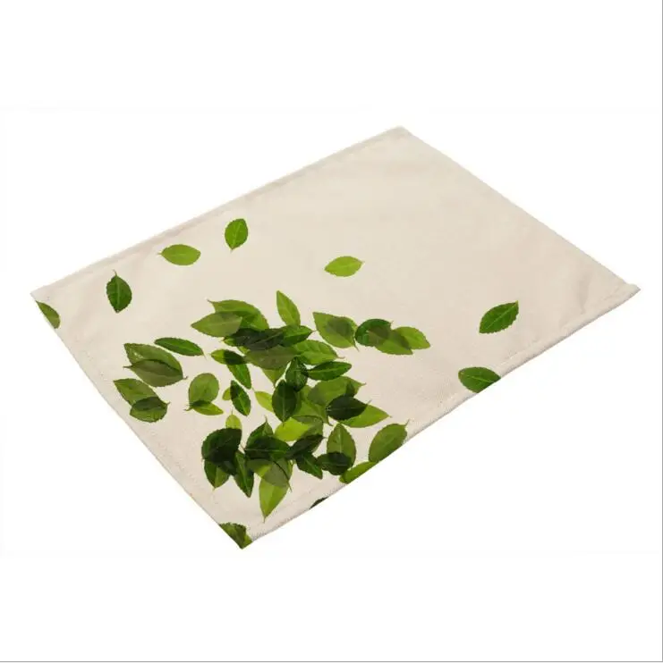 Свежие зеленые листья подстилки коврик из ткани украшение стола коврик для кухни позавasos мантелес индивидуальные Onderzetters H193 - Цвет: 5