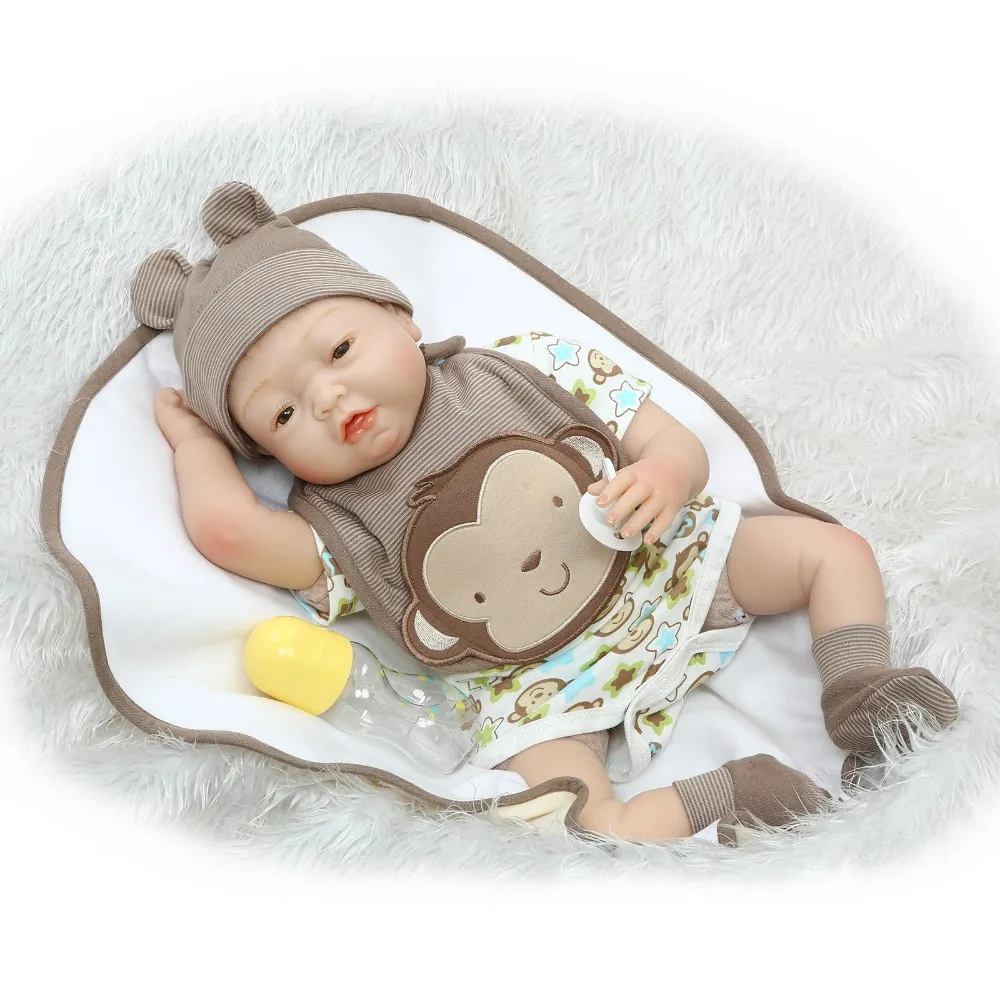 

Silicone adorable 22inch Lifelike Bonecas Baby 55cm real touch white skin infant bebe cute dolls babies toy play house