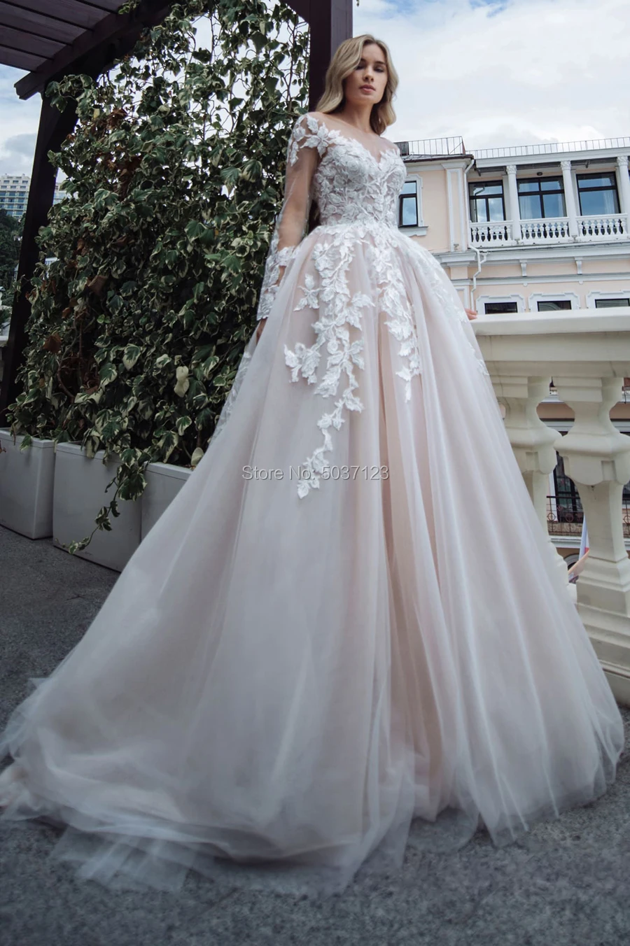 US $93.00 Luxury Long Sleeves Wedding Dresses 2021 A Line V Neck Bridal Wedding Gown Lace Appliques Floor Length Illusion Vestido De Noiva