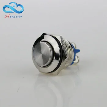 

5 pieces 16 mm high metal push button switch reset button 3 a250v moment start waterproof rust mechanical equipment horn