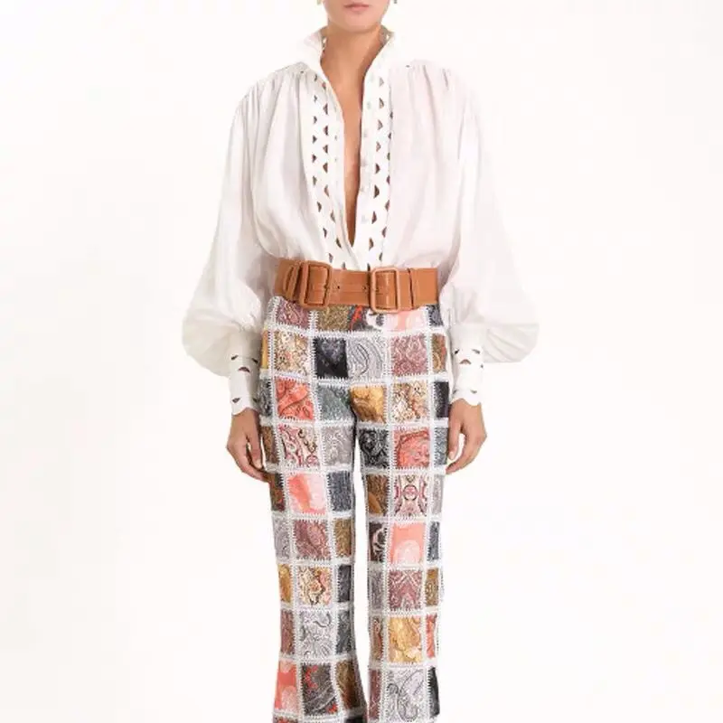 

New European Women's Blouses Sexy Hollow Out Chiffon Shirts 2019 Summer Perspective Ladies High Street Blouse Party Tops Clothes