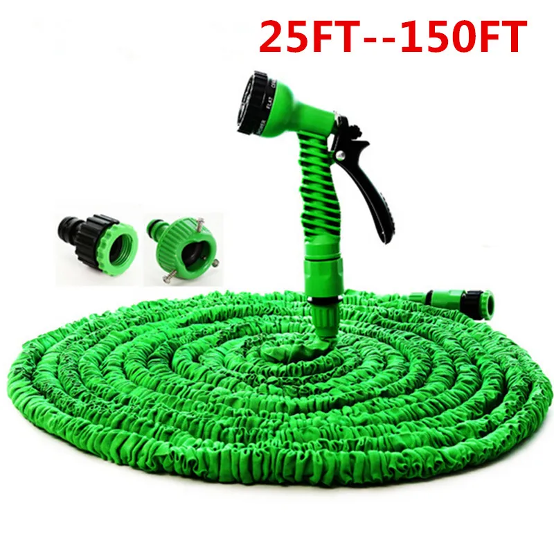 Green & Blue 25FT 100FT Flexible Garden Hose Plastic Magic Extensible