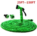 Green & Blue 25FT--100FT Flexible Garden Hose Plastic Magic Extensible Hose For Car Water Pipe Hoses With 7 Function Spray Gun 