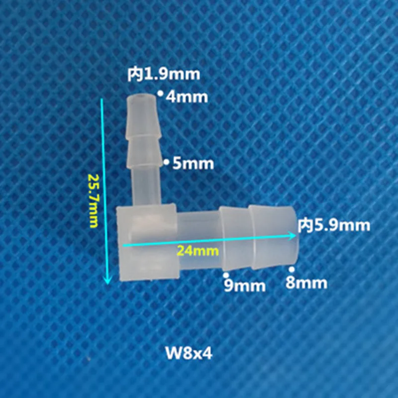 3 шт. прямоугольный пластиковый Соединительный пластиковый L шлангов L Тип пагода Шланговое соединение - Цвет: 8mm to 4mm