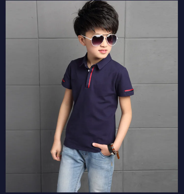 Fshion Child Big Boys Polo Shirt Kids Cotton Shirts Children Tops Clothing Short Sleeve Boys Tops 6 7 8 9 11 13 14 Years 2017 Summer Clothing (10)