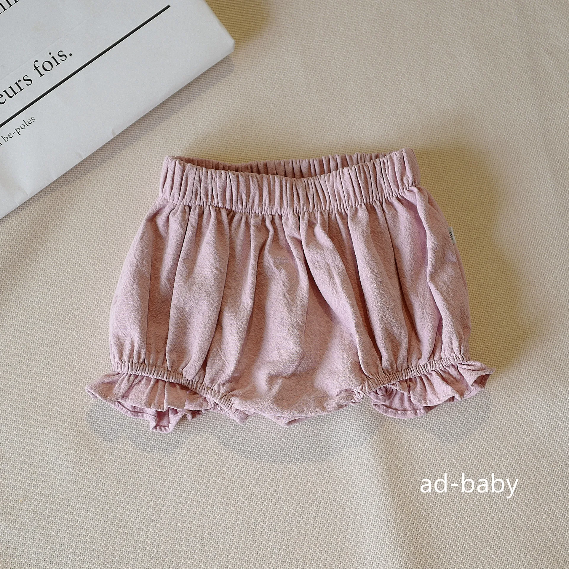 Шорты для маленьких девочек Милая летняя одежда с оборками для маленьких девочек - Цвет: Розовый