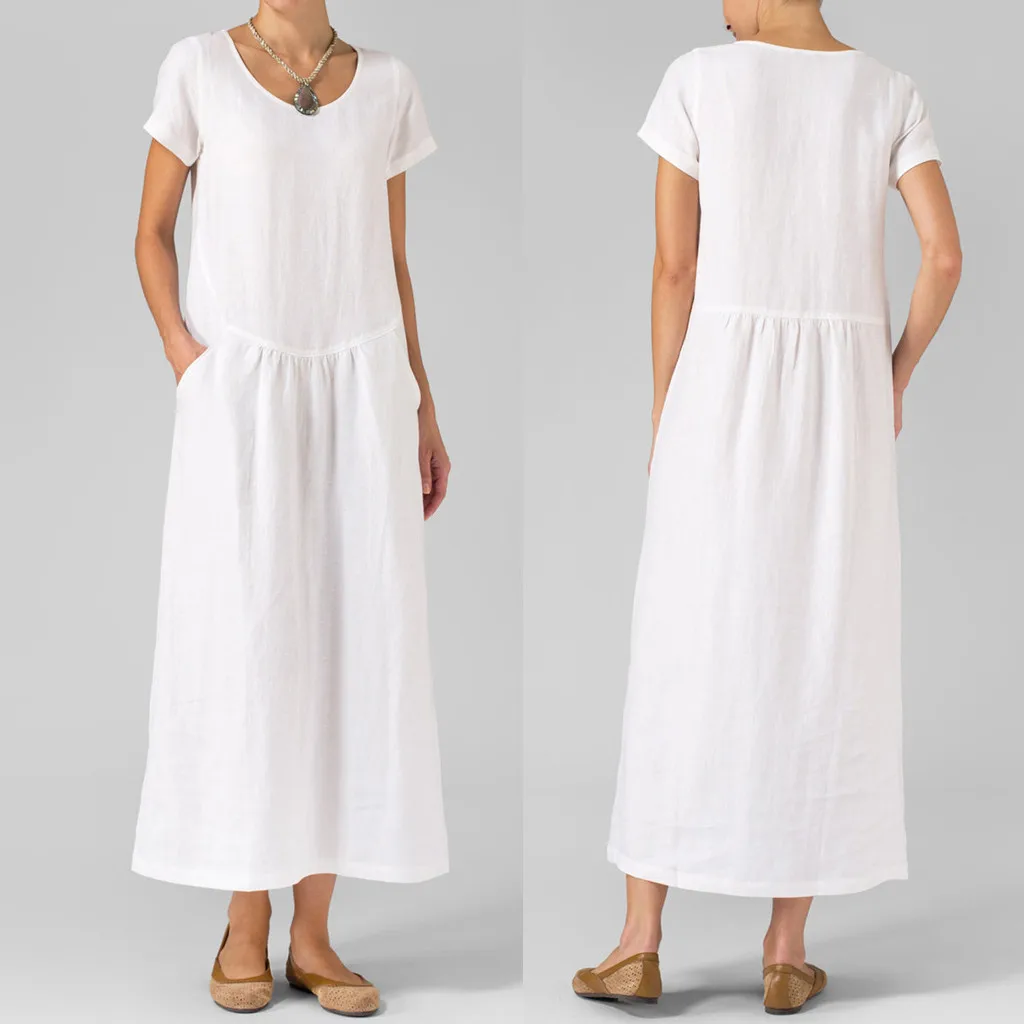 Белые Льняные Платья Купить