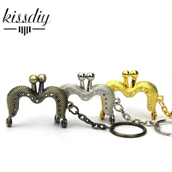 

KISSDIY 20pcs/lot 4CM Golden silver antique bronze Metal Purse Frame handle M shape kiss clasp DIY bag hardware accessories