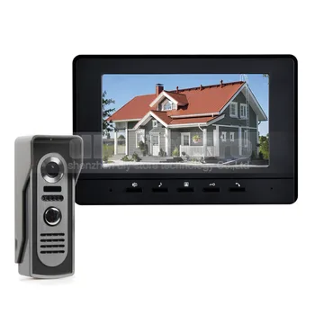 

DIYSECUR 600TV Line 7inch Video Intercom Video Door Phone IR Night Vision Outdoor Camera Black 1v1