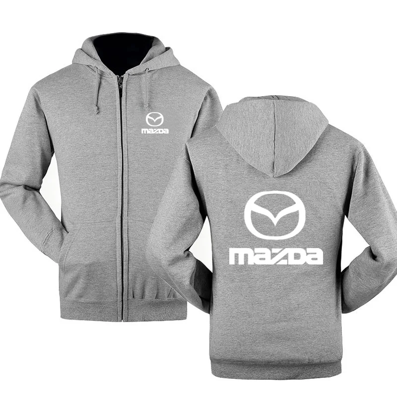 Новая мода для автомобилей Mazda Логотип Толстовка худи Мужские Толстовка весна осень флисовая хлопковая куртка на молнии хип-хоп Harajuku мужская одежда