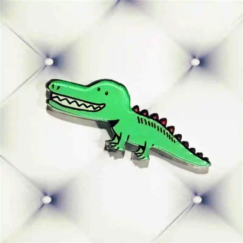 

Hot new 1PCS Cartoon Mini dinosaur Icon Acrylic Brooch Badges Pin Buttons Backpack Clothes Accessories Free shipping Kids gift