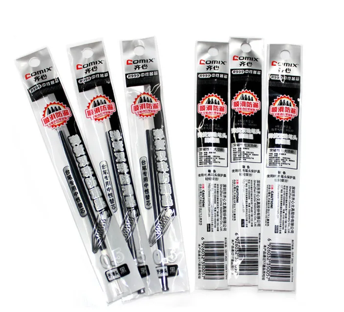 

Comix R999 0.5mm gel pen refill package:20 Color:Black for document files writing stationary office supplier, free shipping