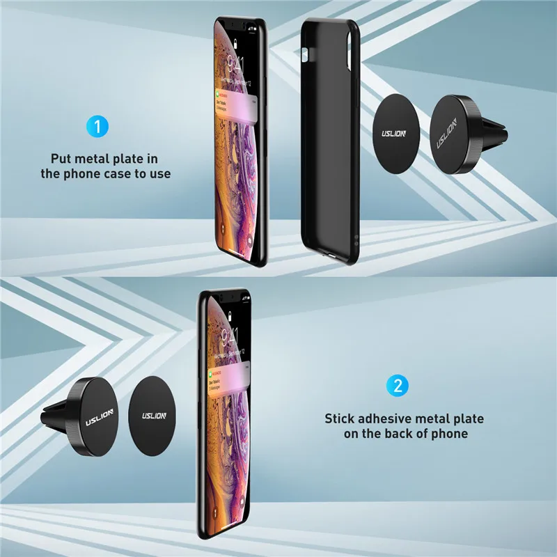USLION Magnetische Auto Telefon Halter Air Vent Halterung Für iPhone XS MAX X 8 7 6 Plus Ständer Ma