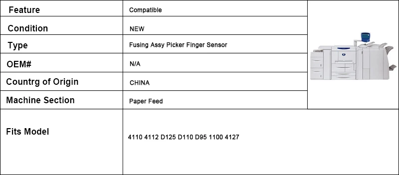 Установка термозакрепляющего устройства Бумага выходной датчик для Xerox DC 1100 4110 4127 4112 D110 4595 D95 DC1100 DC4110 DC4127 DC4112 DCD110 DC4595