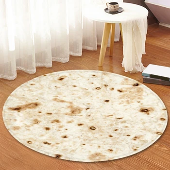 

1pc Outdoor Camping Round Picnic Mat BBQ Carpet Mexico Burrito Flannel Sponge High Quality Mat New Type